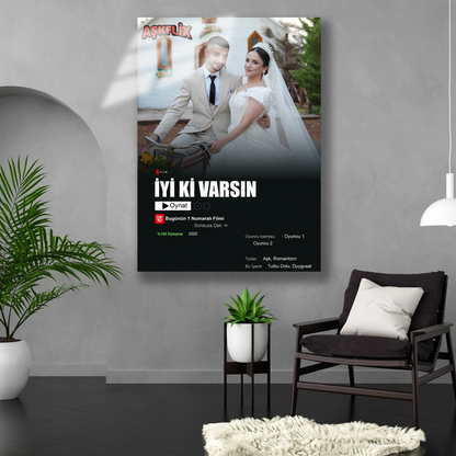 aşkflix kişiye özel cam tablo