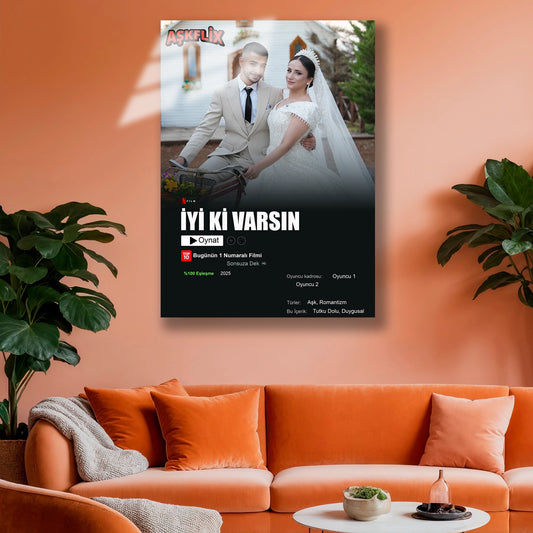 loveflix kişiye özel cam tablo