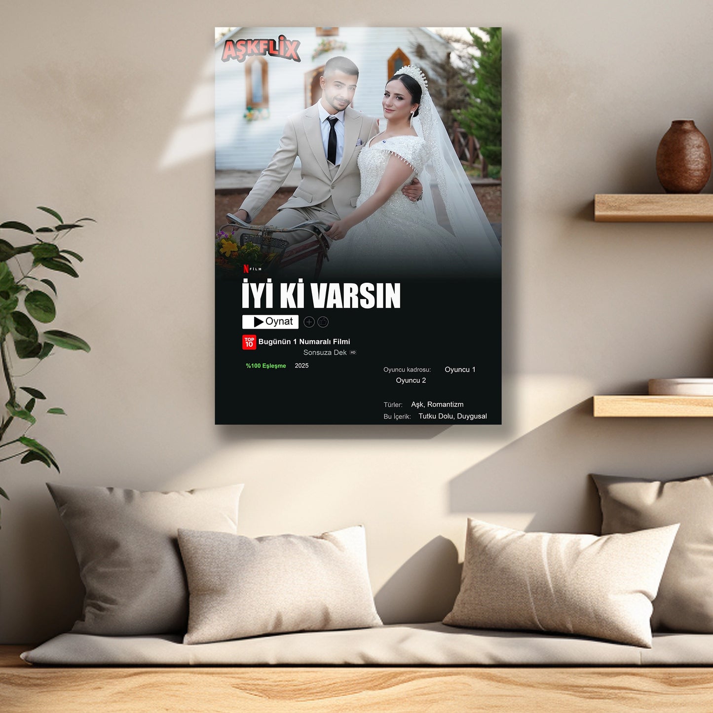 sevgililere özel cam tablo