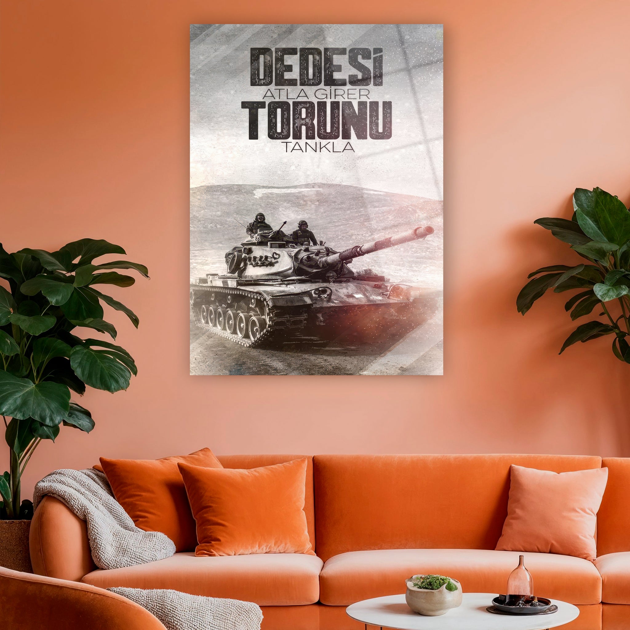 türk silahlı kuvvetleri tanklı asker duvar dekoru