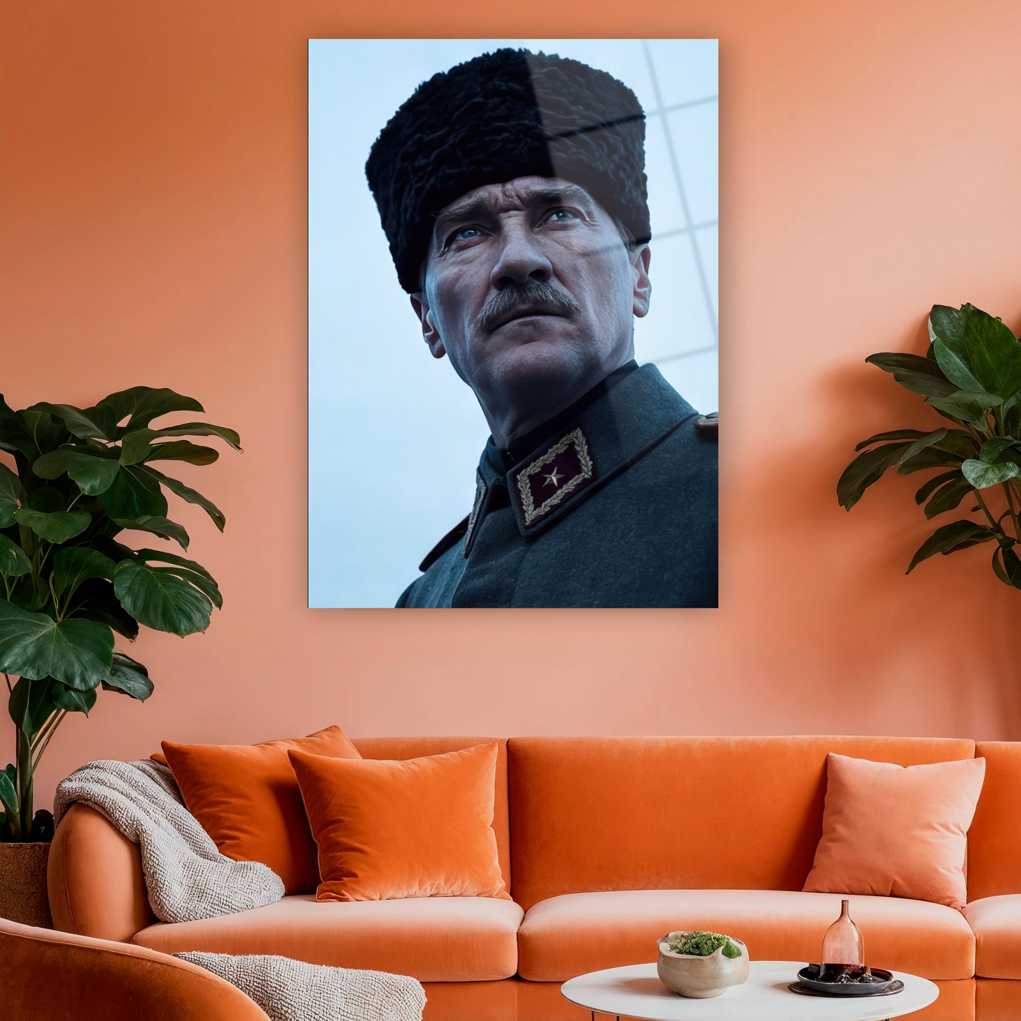 askeri üniformalı gazi mustafa kemal duvar dekoru