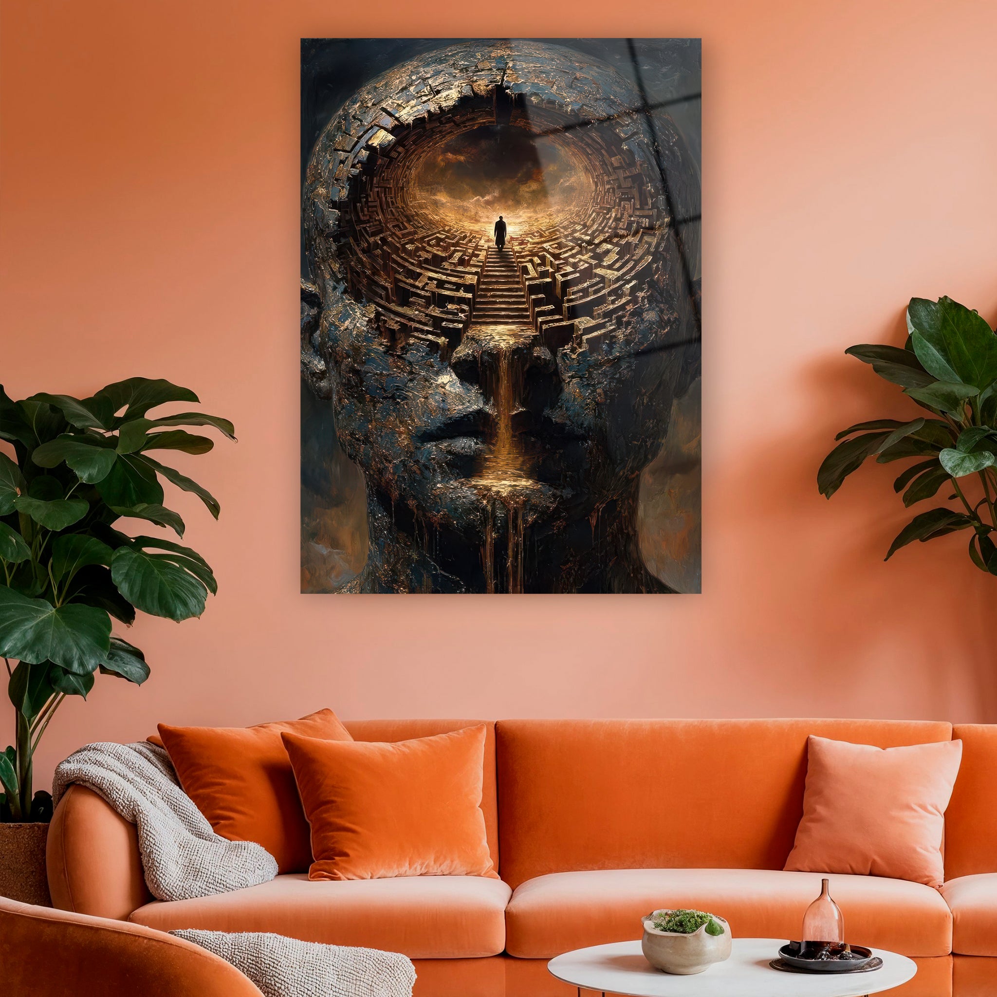 psikolojik derinlik temalı modern sanat posteri