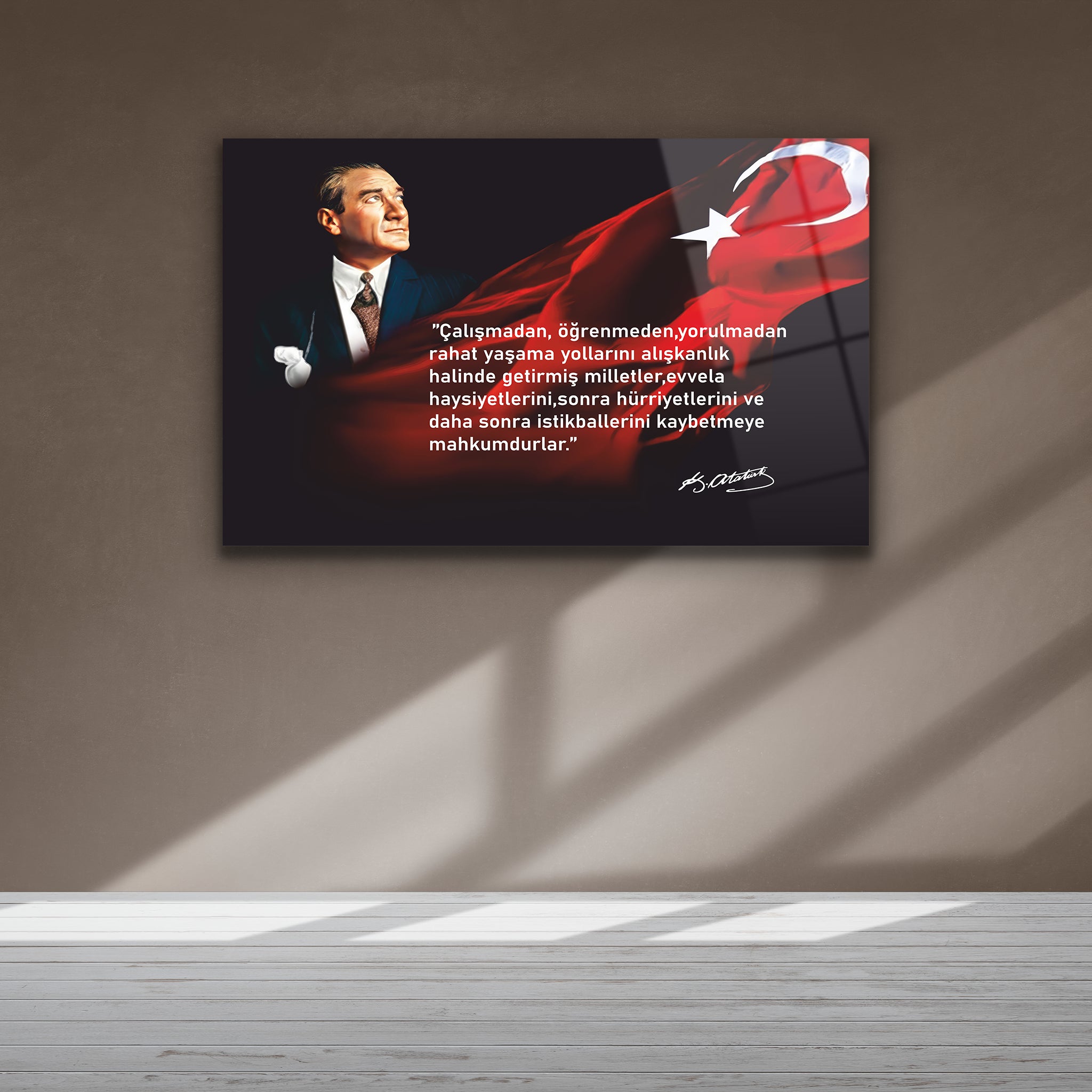 eğitim ve çalışma motivasyonu temalı tarihi lider posteri
