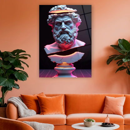 cyberpunk tarzı zeus heykeli duvar dekoru