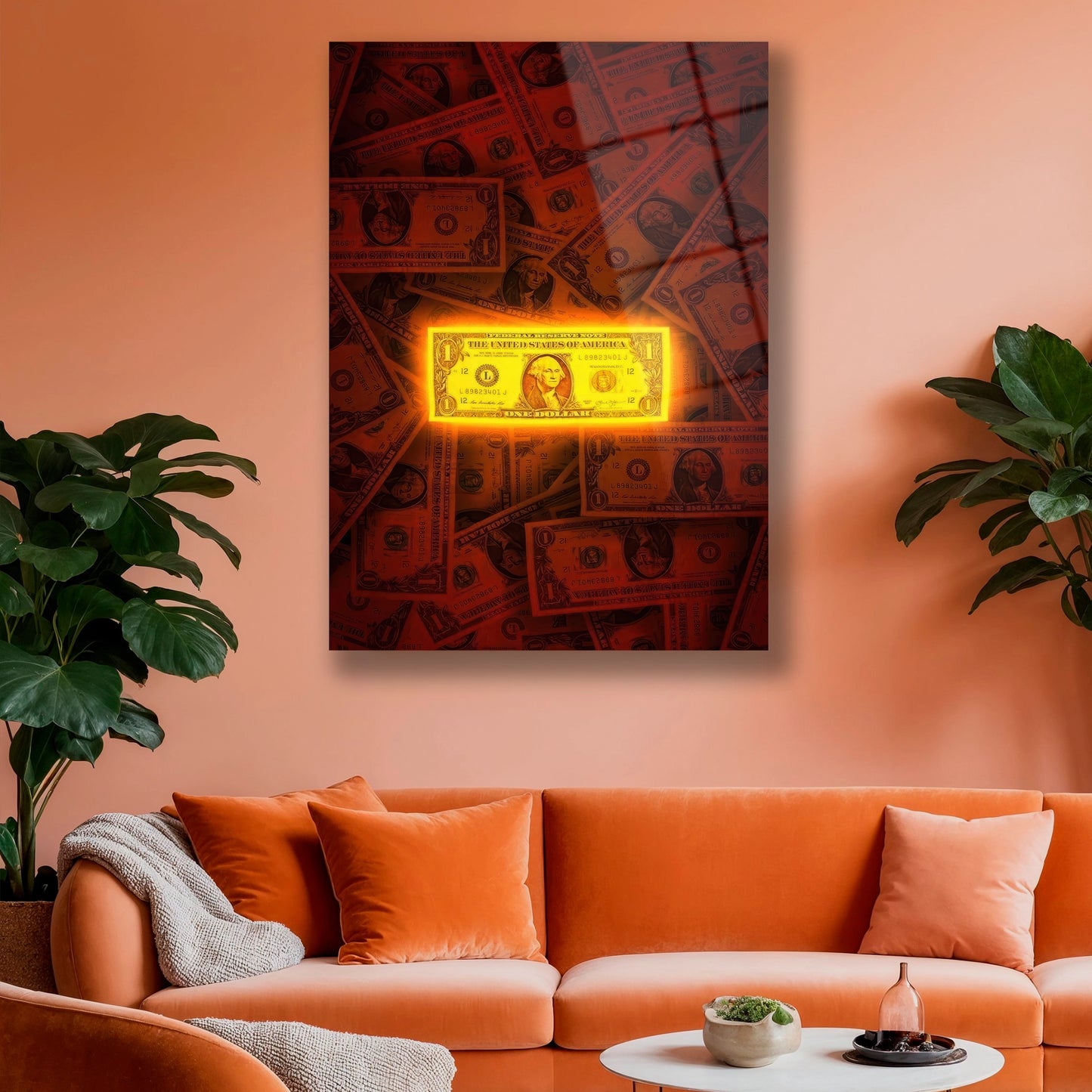 Dekorica 4mm Temperli Cam Üzerine UV Dolar Baskı