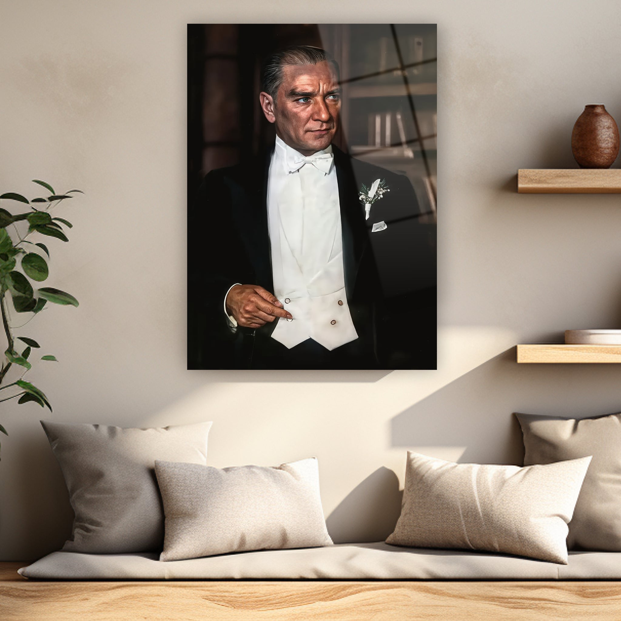 Ofis için prestijli Atatürk cam tablo modelleri