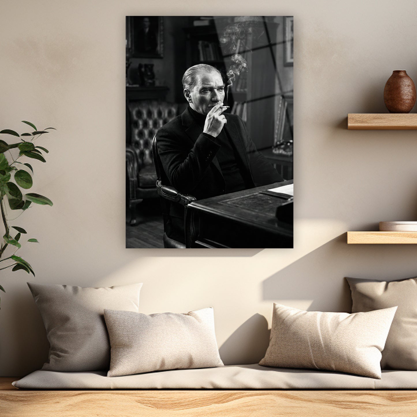 Ofis için prestijli Atatürk cam tablo modelleri