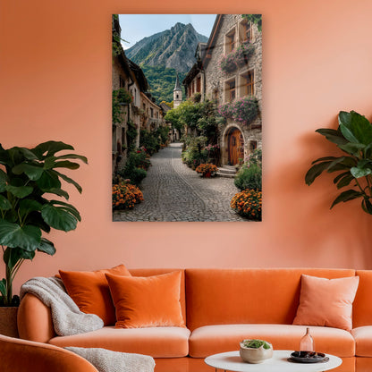 derinlik veren sokak manzaralı cam baskı