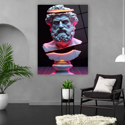 fütüristik modern sanat cam baskı