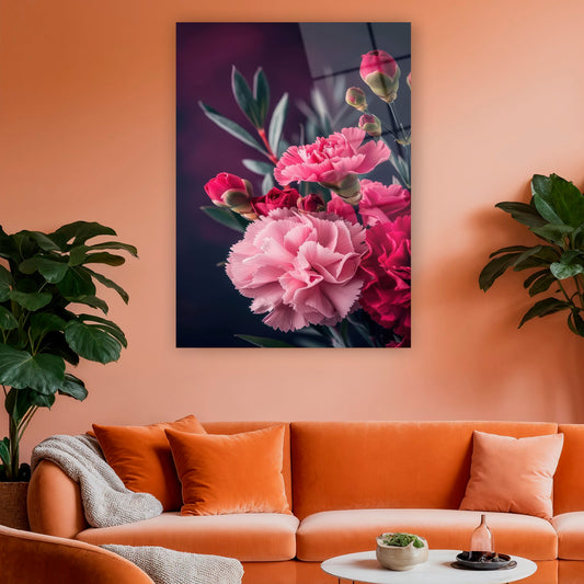 koyu arka planlı çiçekli duvar dekoru