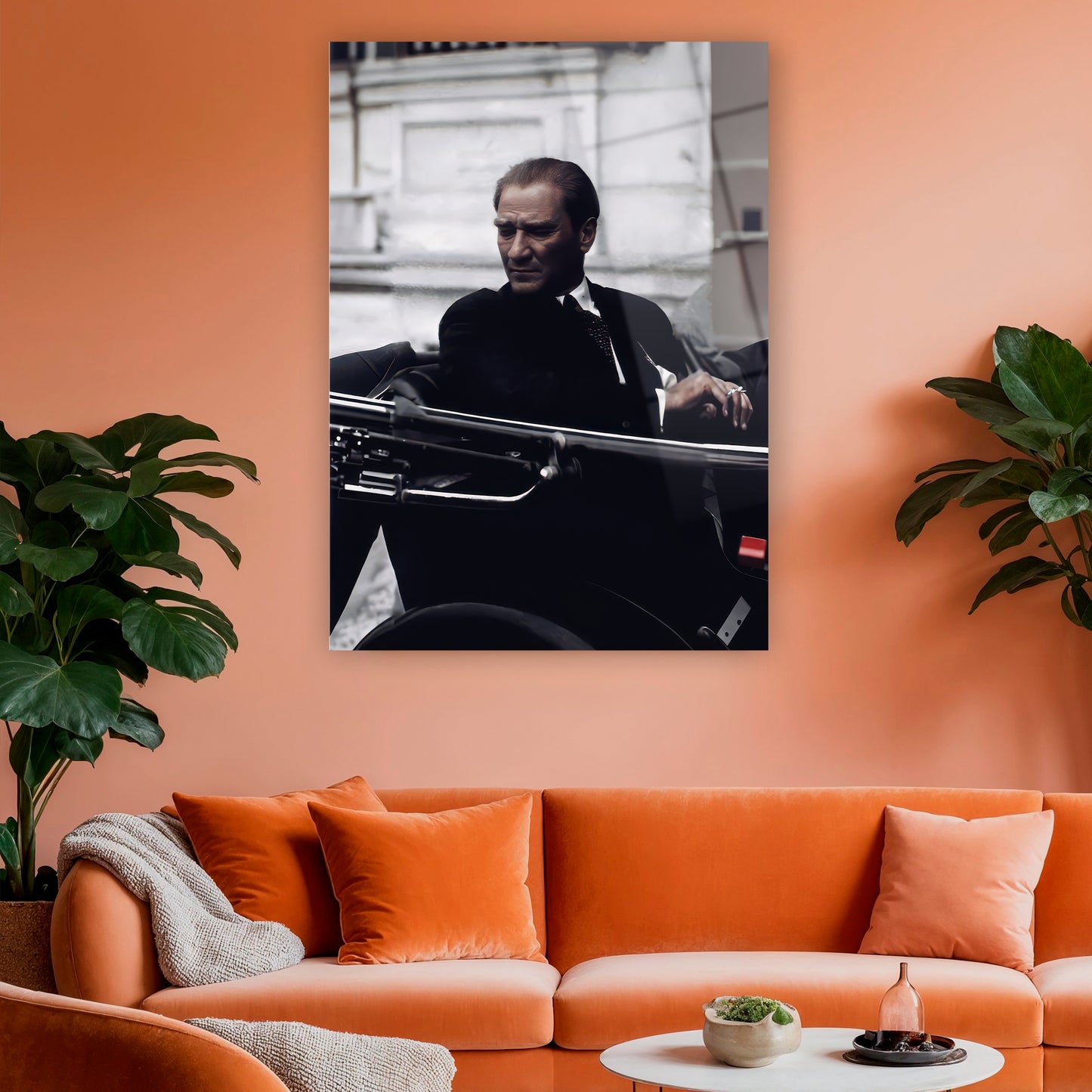 düşünceli ve karizmatik mustafa kemal portresi duvar dekoru