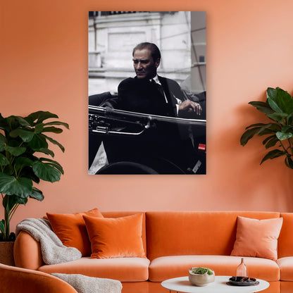 düşünceli ve karizmatik mustafa kemal portresi duvar dekoru