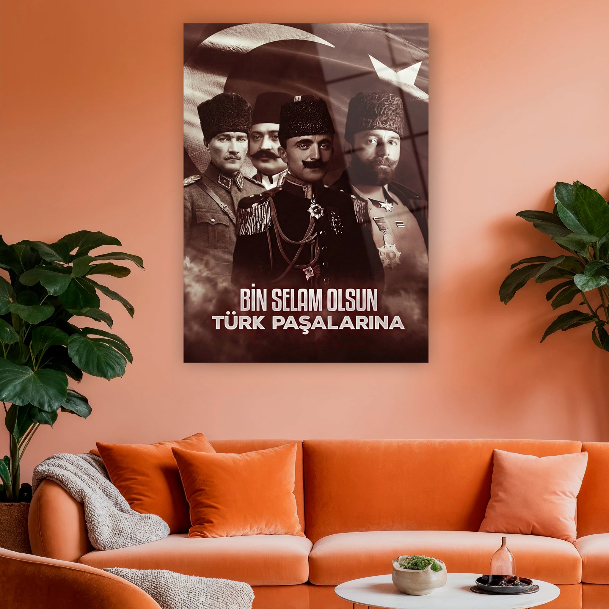 enver paşa ve atatürk ay yıldızlı duvar dekoru