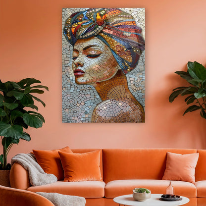 inci ve boncuk işlemeli etnik kadın duvar dekoru