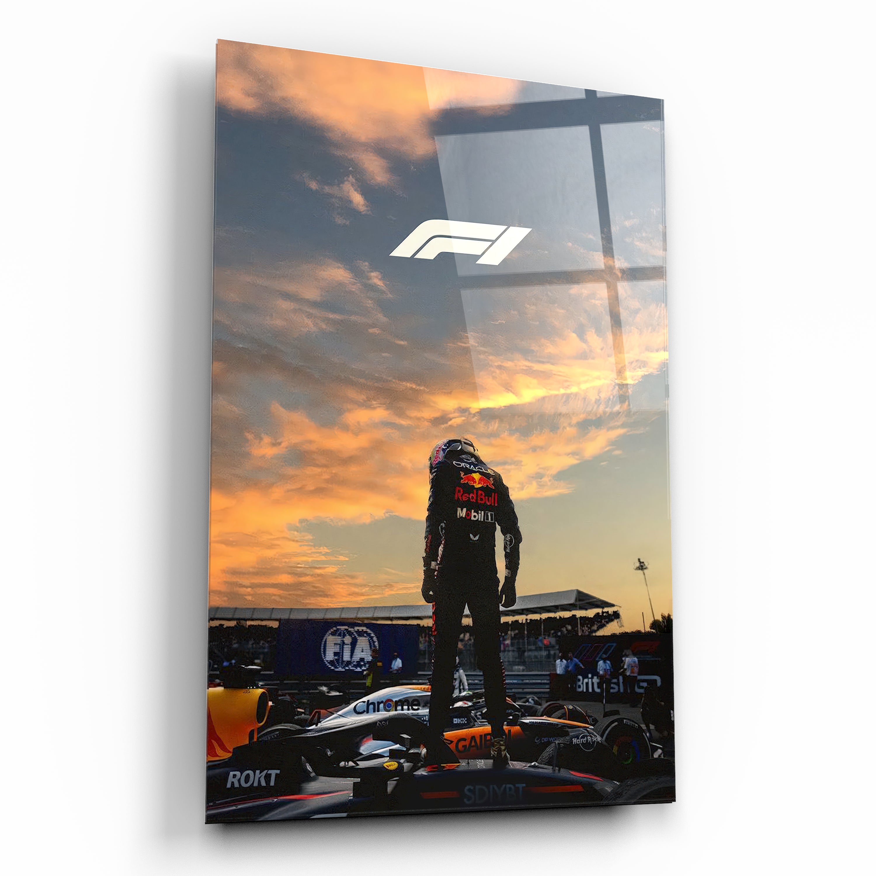 formula1 severlere özel redbull takımı cam tablosu