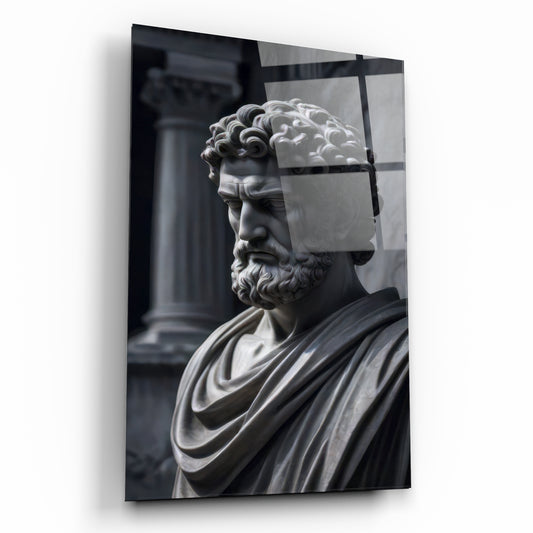 Stoacı Filozof İmparator Marcus Aurelius Heykeli Cam Tablo