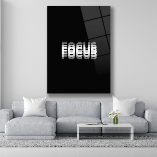 Focus Motivasyon Cam Tablo Minimalist Duvar Dekoru