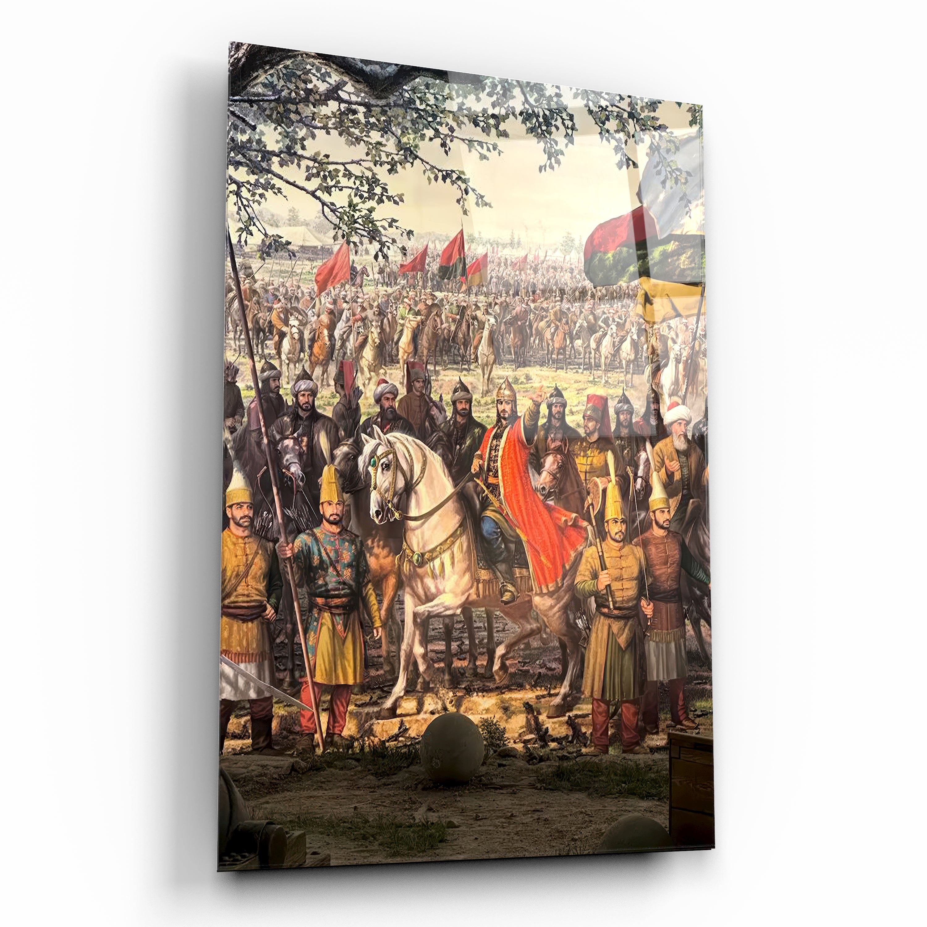 Fatih Sultan Mehmed ve Osmanlı Ordusu Temalı Cam Tablo