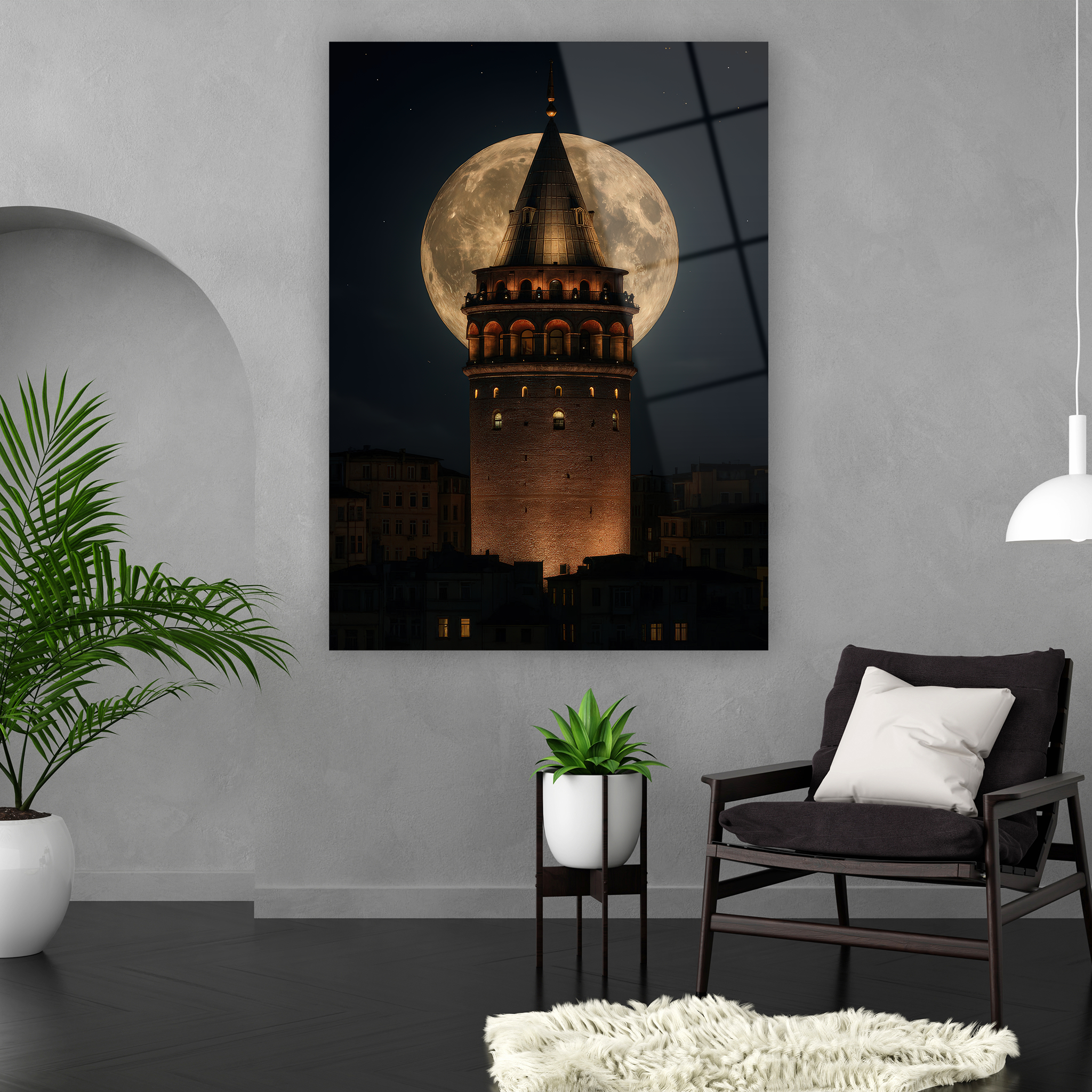 salon ve ofis için romantik şehir manzarası lüks tablo