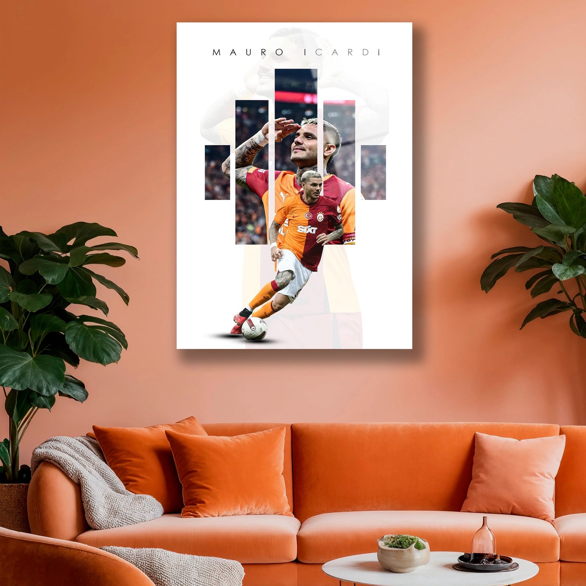 galatasaray taraftar özel tasarım cam duvar sanatı