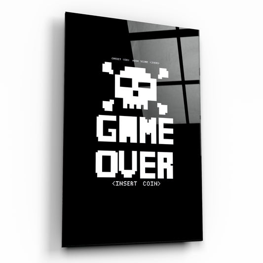 oyunculara özel game over yazılı cam tablo