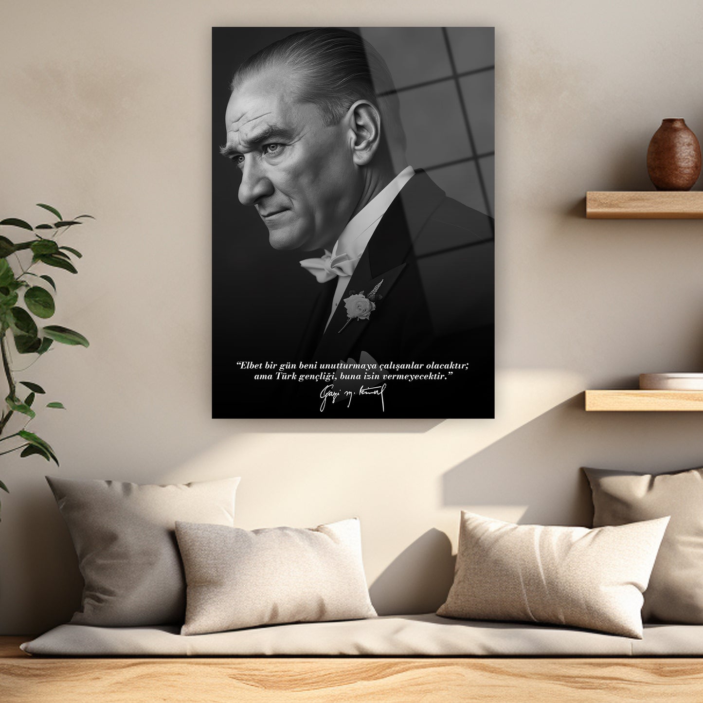 atatürkün gençliğe hitabesi temalı modern cam dekor