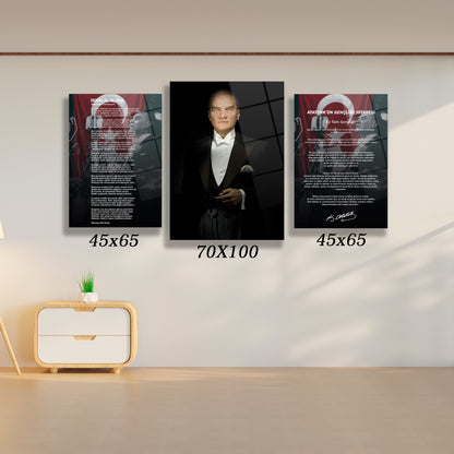gerçekçi mustafa kemal atatürk portresi duvar dekoru