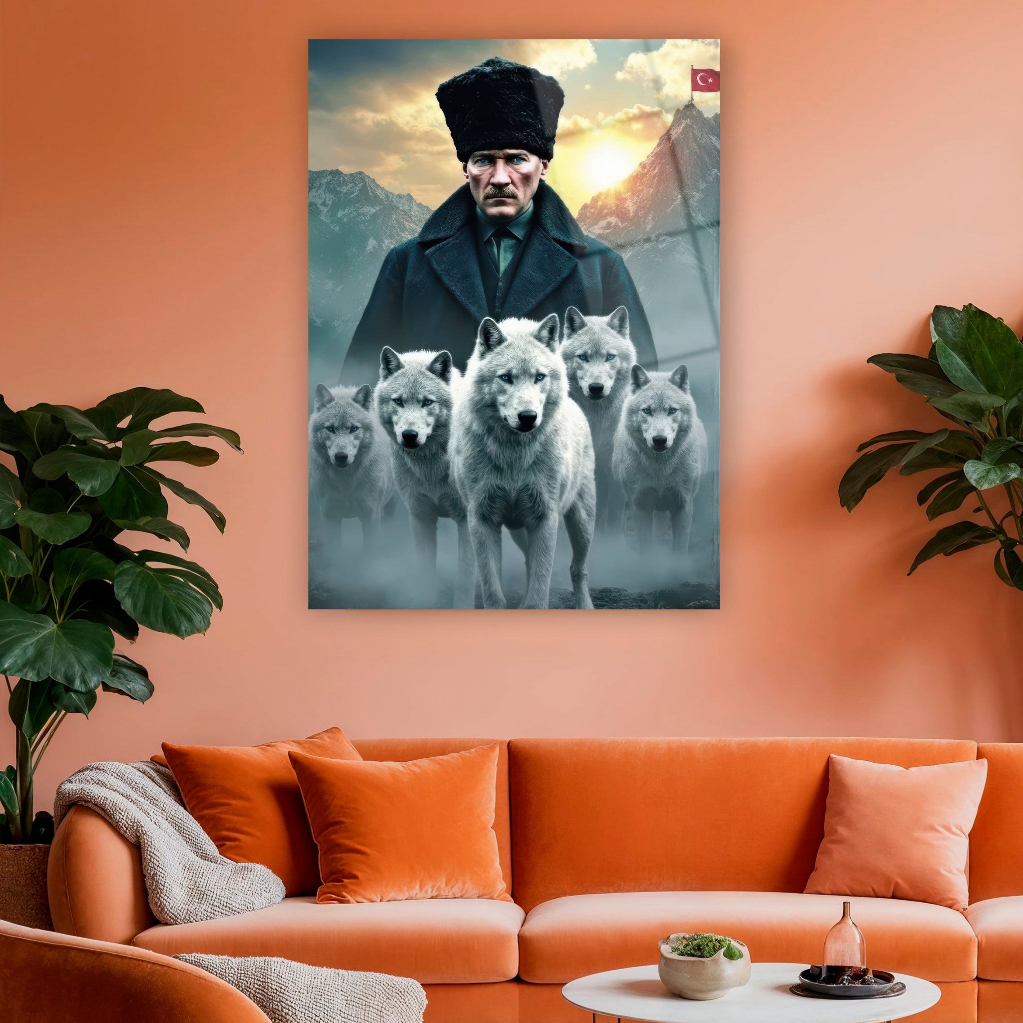 mavi gözlü kurtlar ve mustafa kemal duvar dekoru
