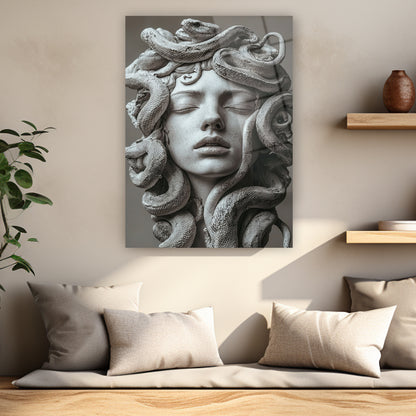 gotik mitolojik sanat siyah beyaz tablo