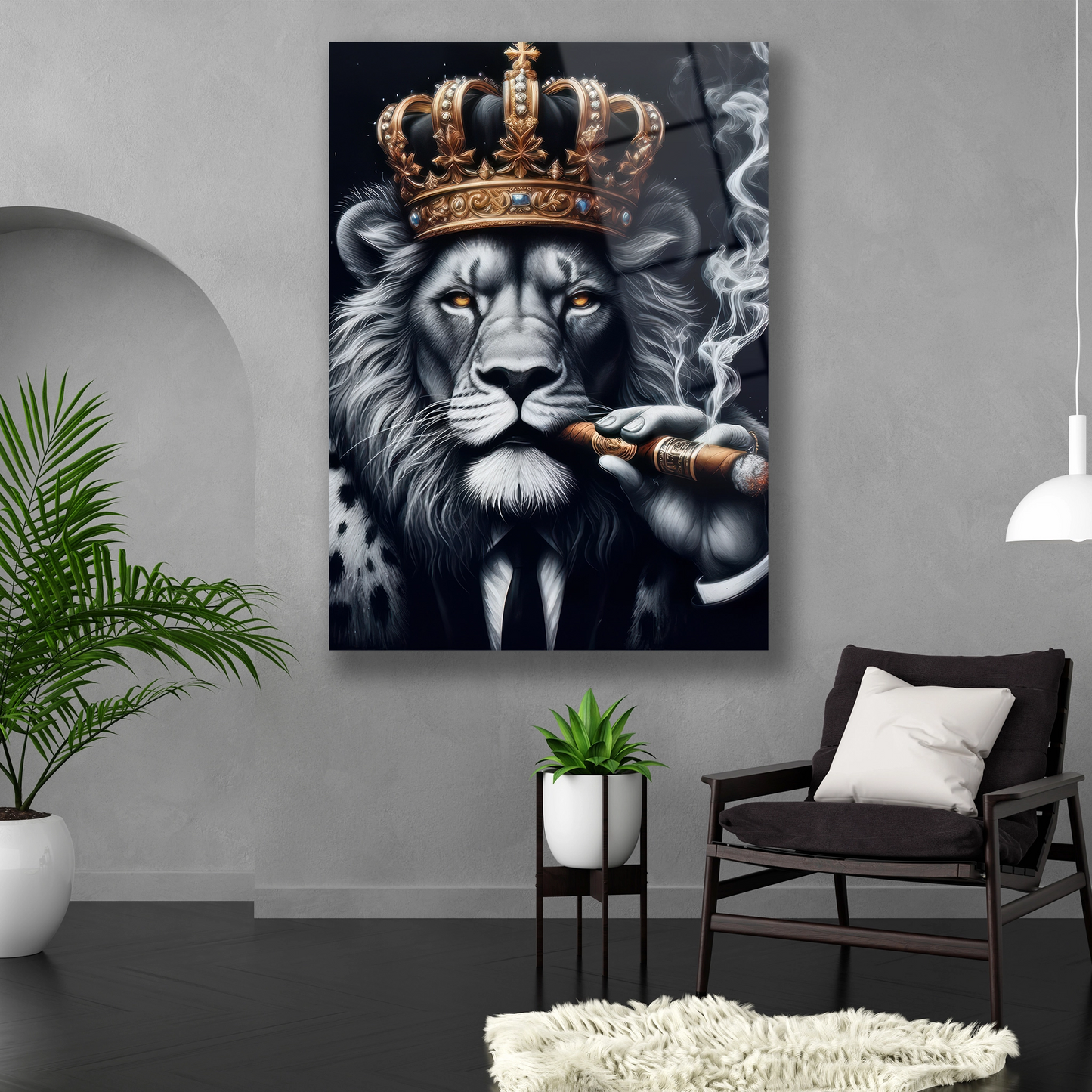 Ofis Icin Karizmatik ve Guclu Aslan Tablo Modelleri