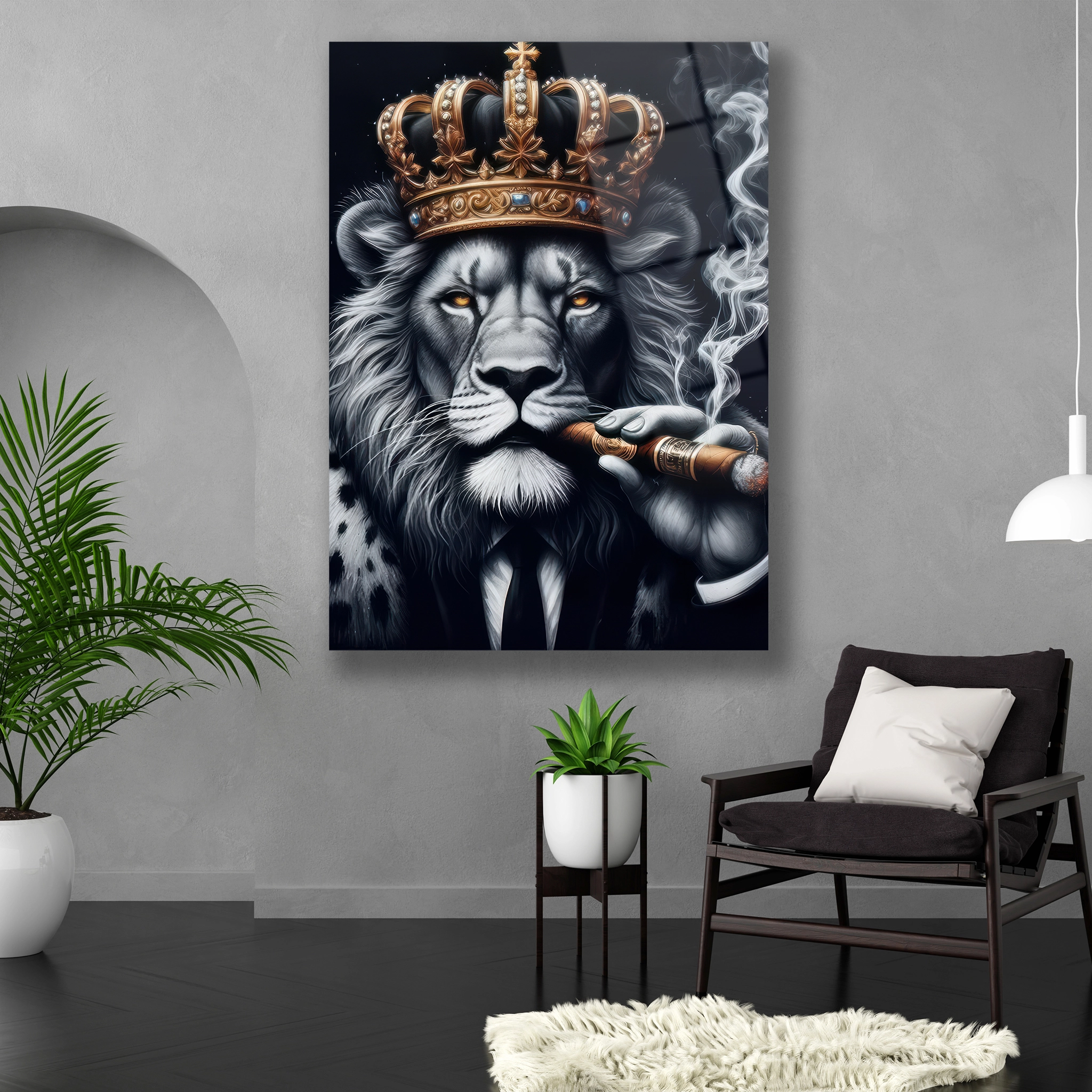 Ofis Icin Karizmatik ve Guclu Aslan Tablo Modelleri