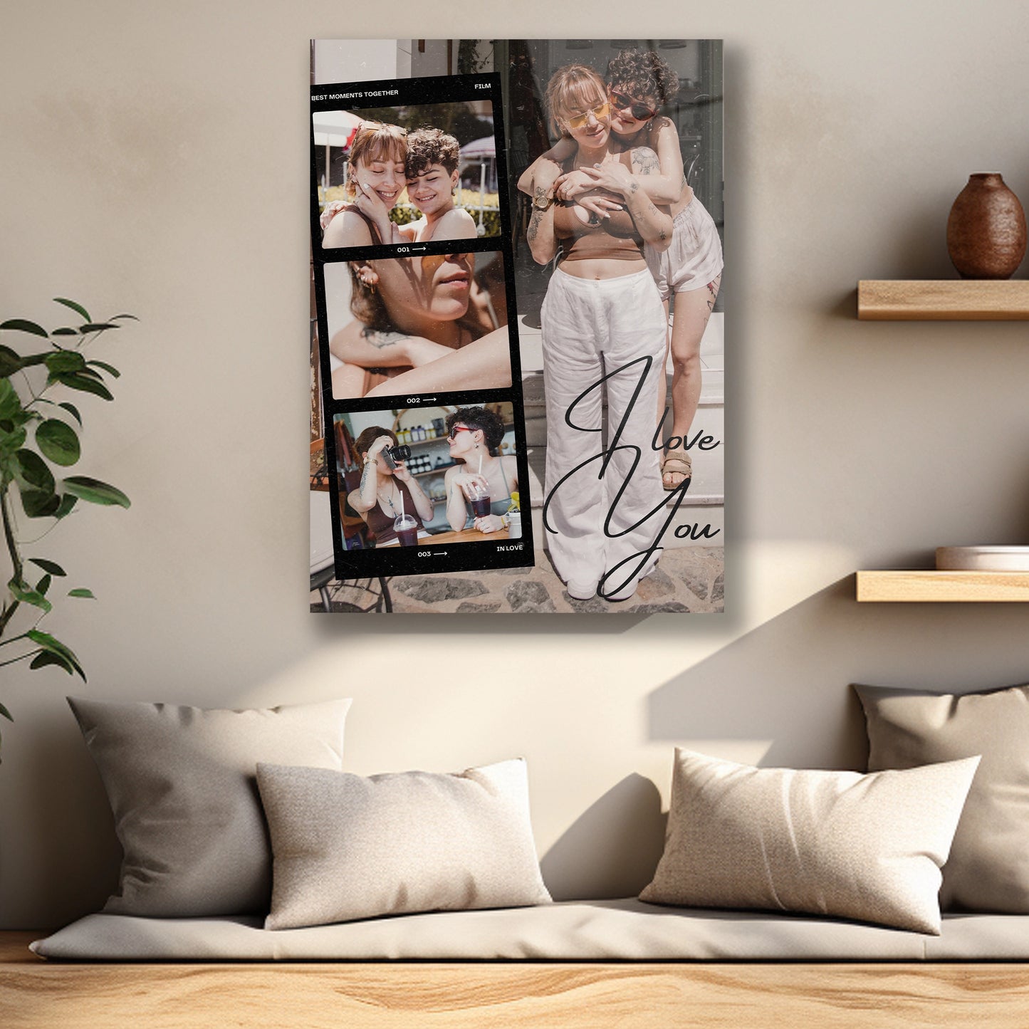 sevgili kolajlı cam tablo