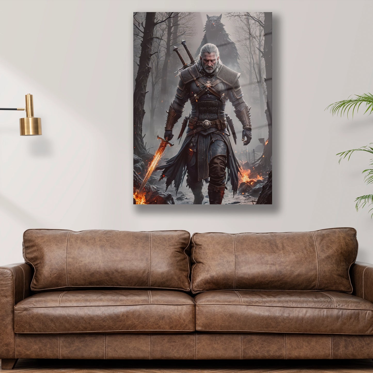 Rivialı Geralt cam tablo