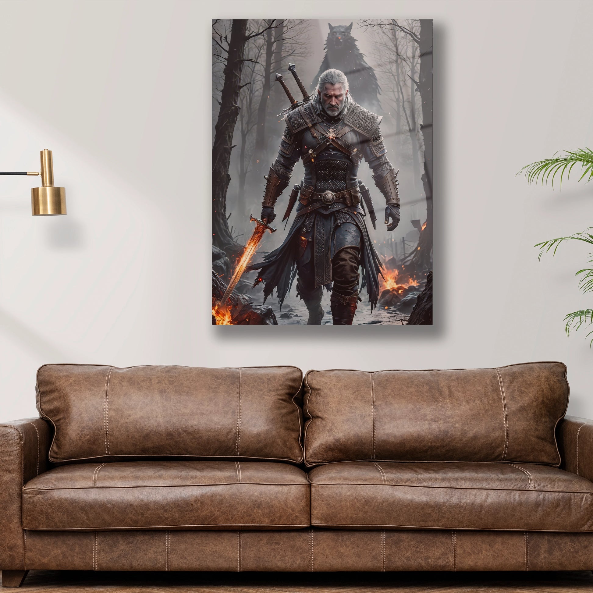 Rivialı Geralt cam tablo