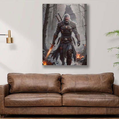 Rivialı Geralt cam tablo