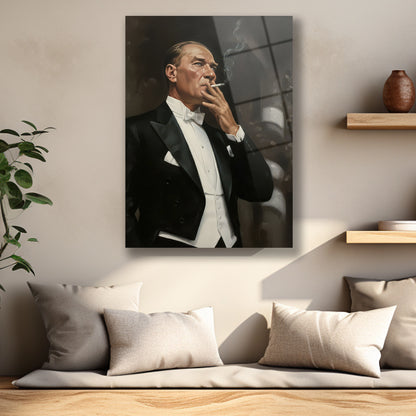 gündelik hayatında atatürk cam tablo