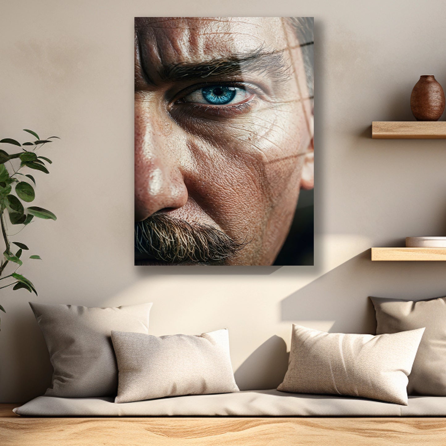 mavi gözlü önder atatürk cam tablo