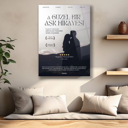 kişiye özel film kapaklı cam tablo