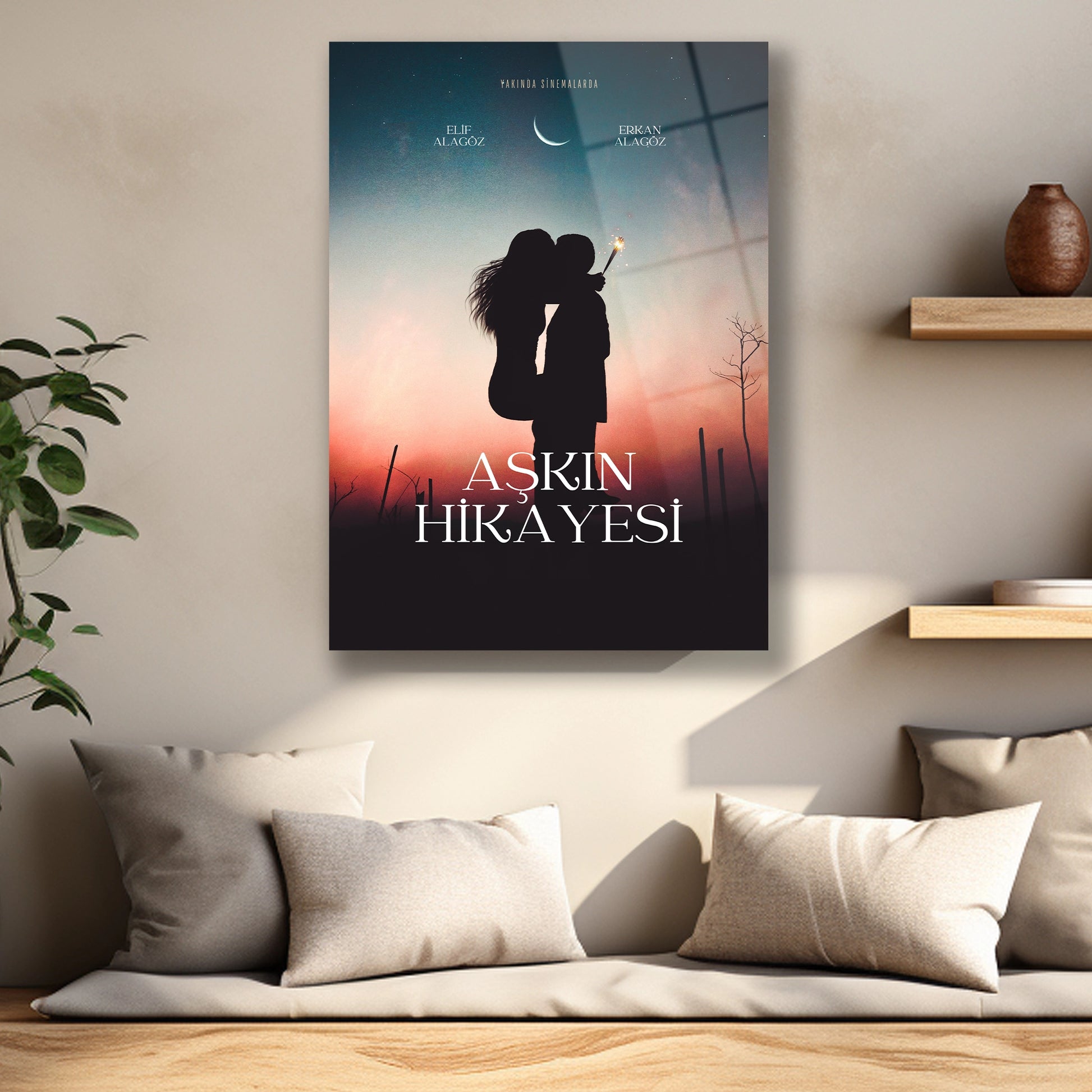 kişiye özel aşk cam tablo