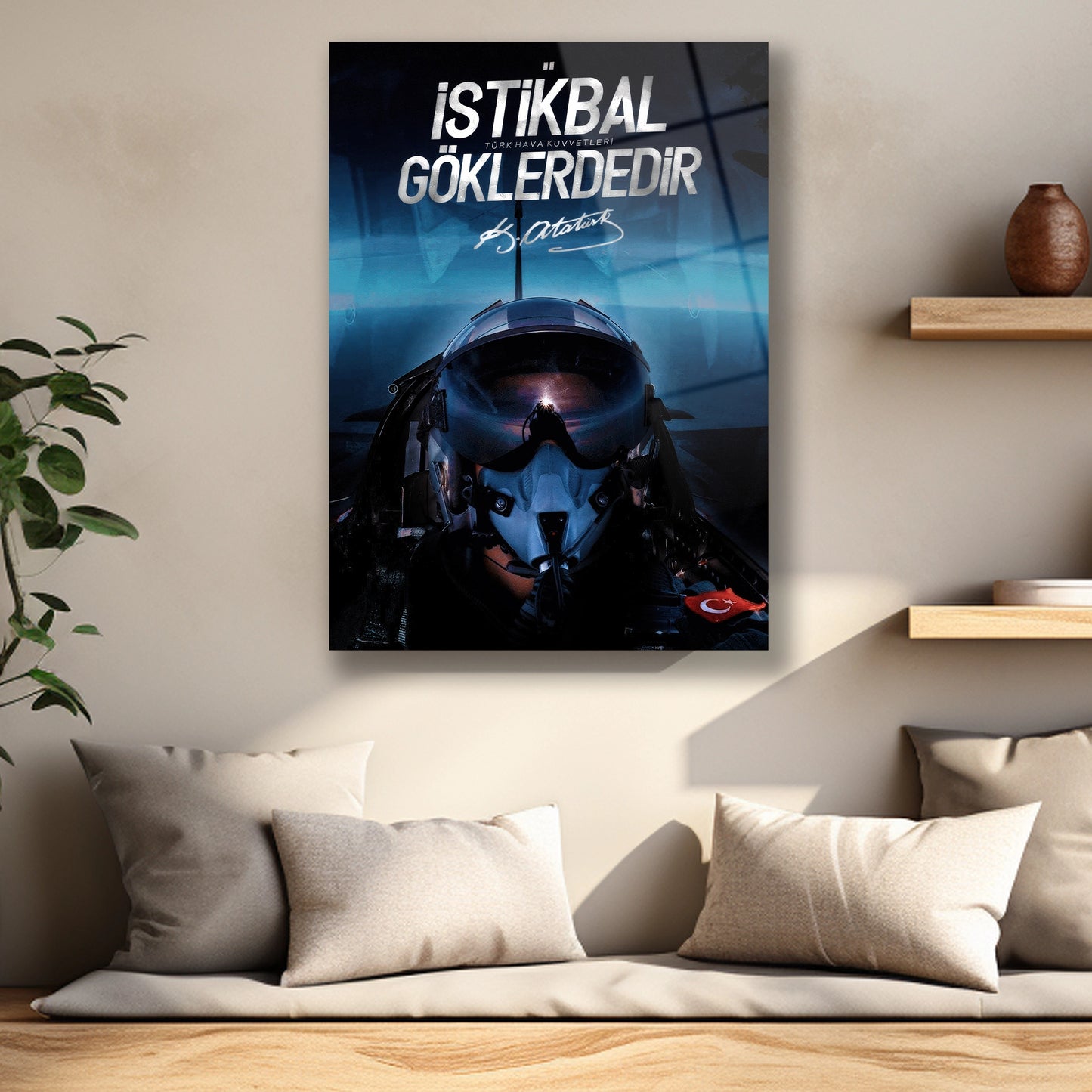 pilot ve istikbal göklerdedir cam tablo