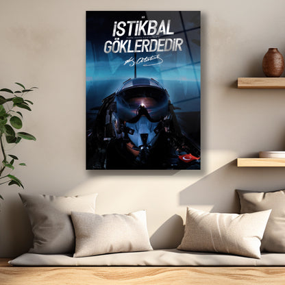 pilot ve istikbal göklerdedir cam tablo