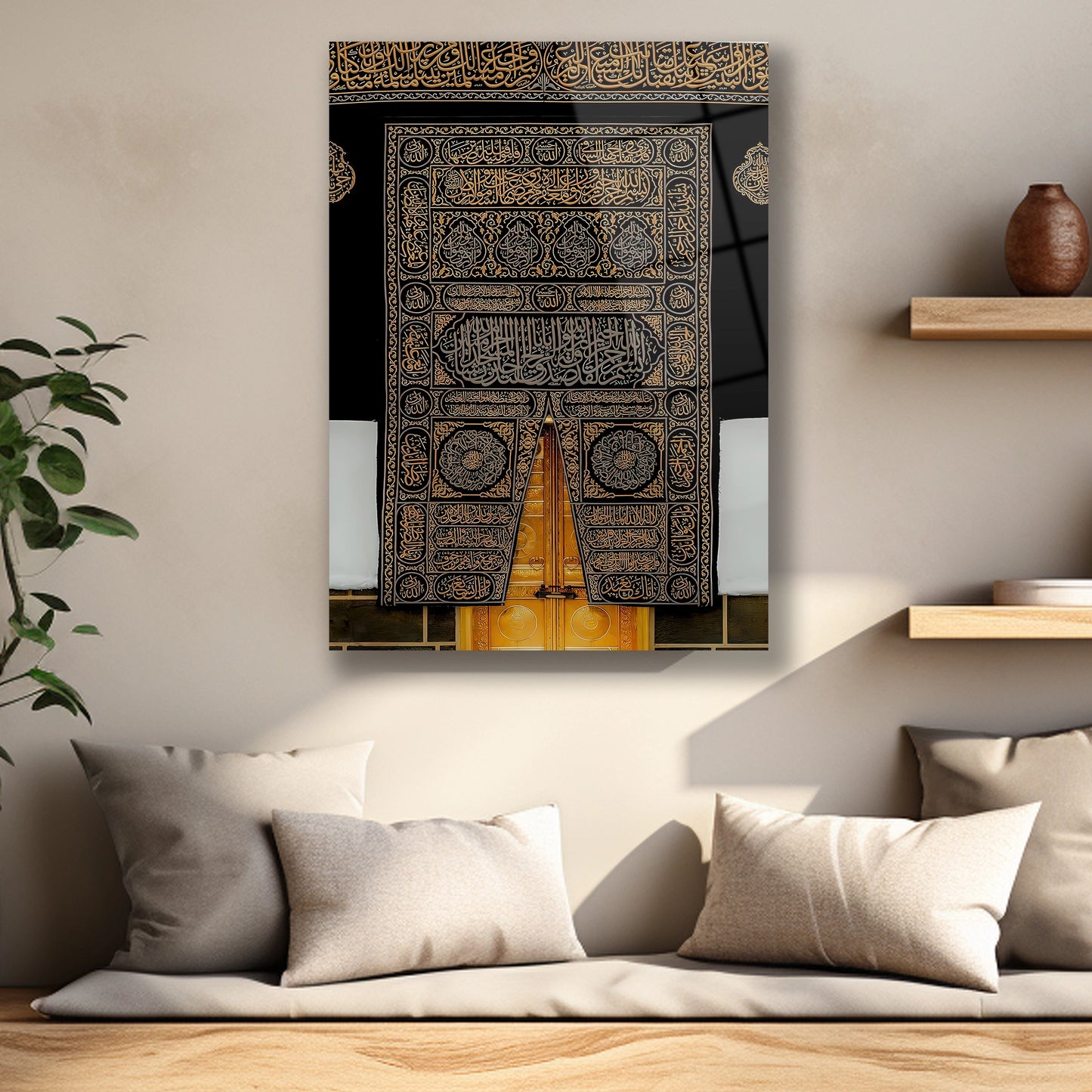 arapça kabe kapısı cam tablo