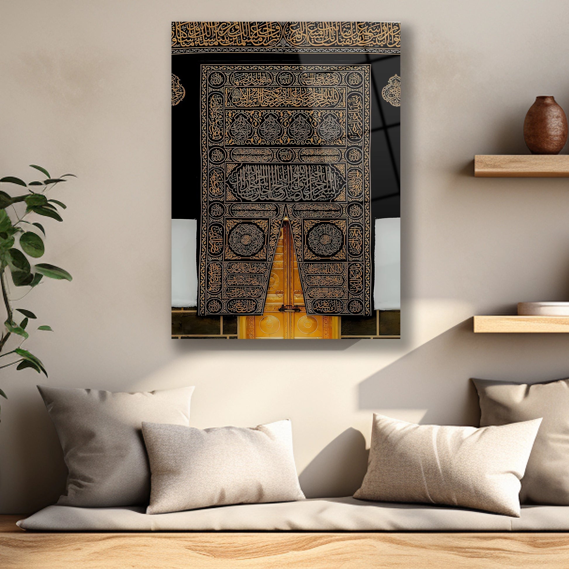 arapça kabe kapısı cam tablo