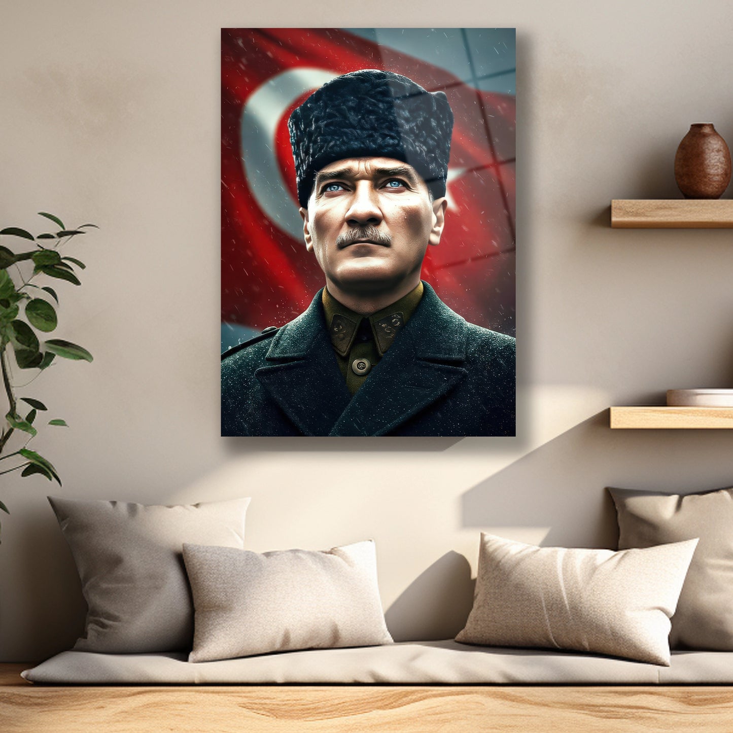 karlar altında atatürk cam tablo
