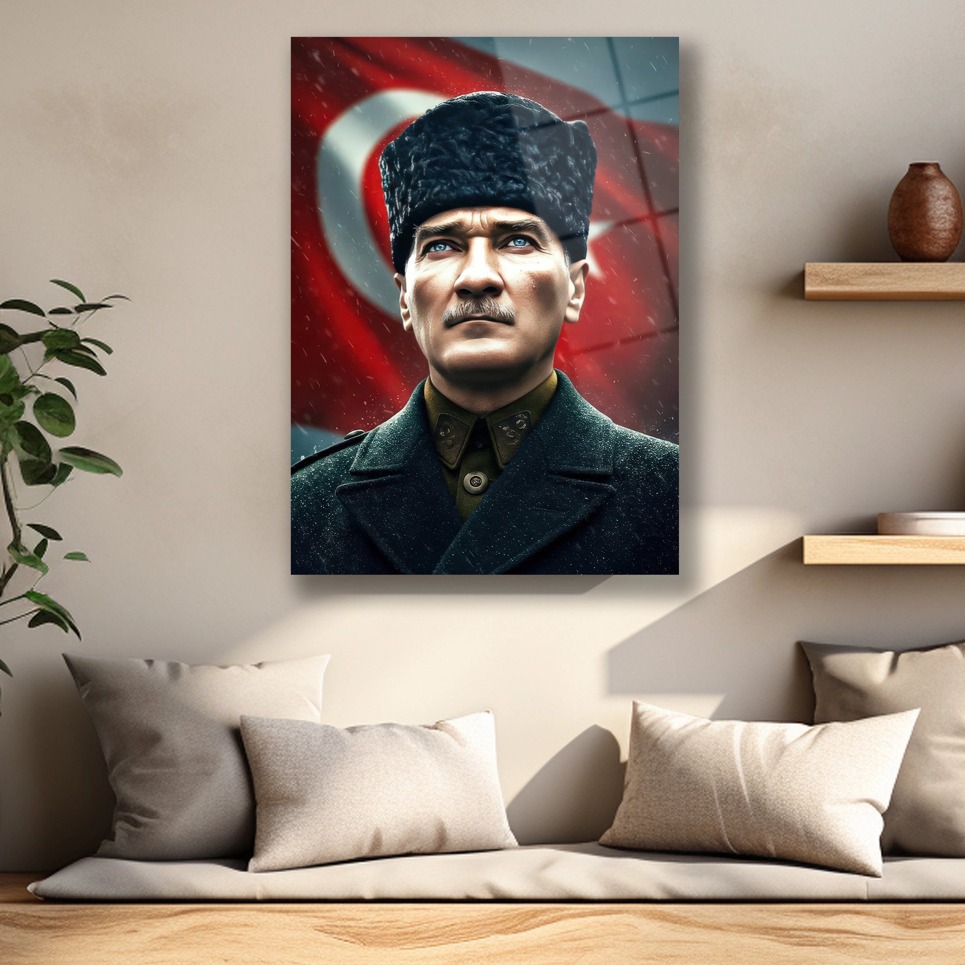karlar altında atatürk cam tablo