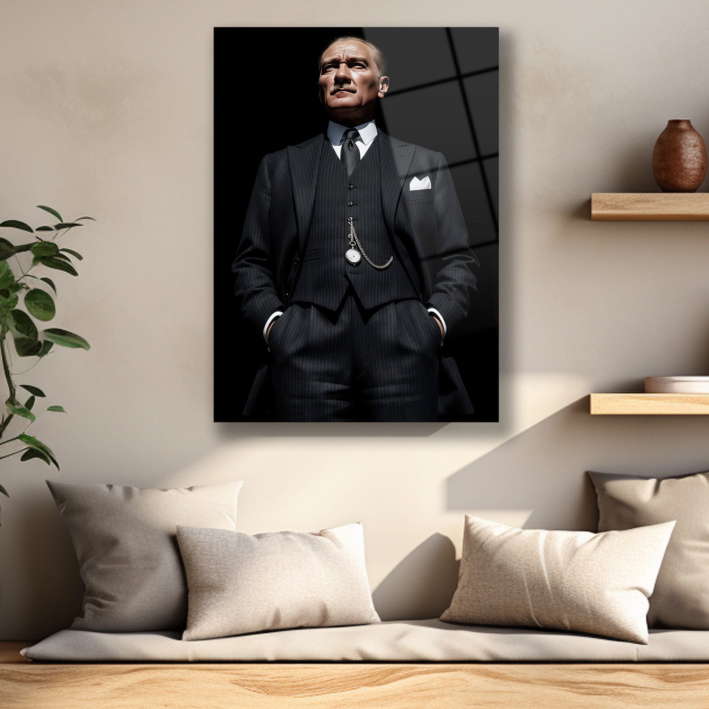 Devrimci Atatürk cam tablo