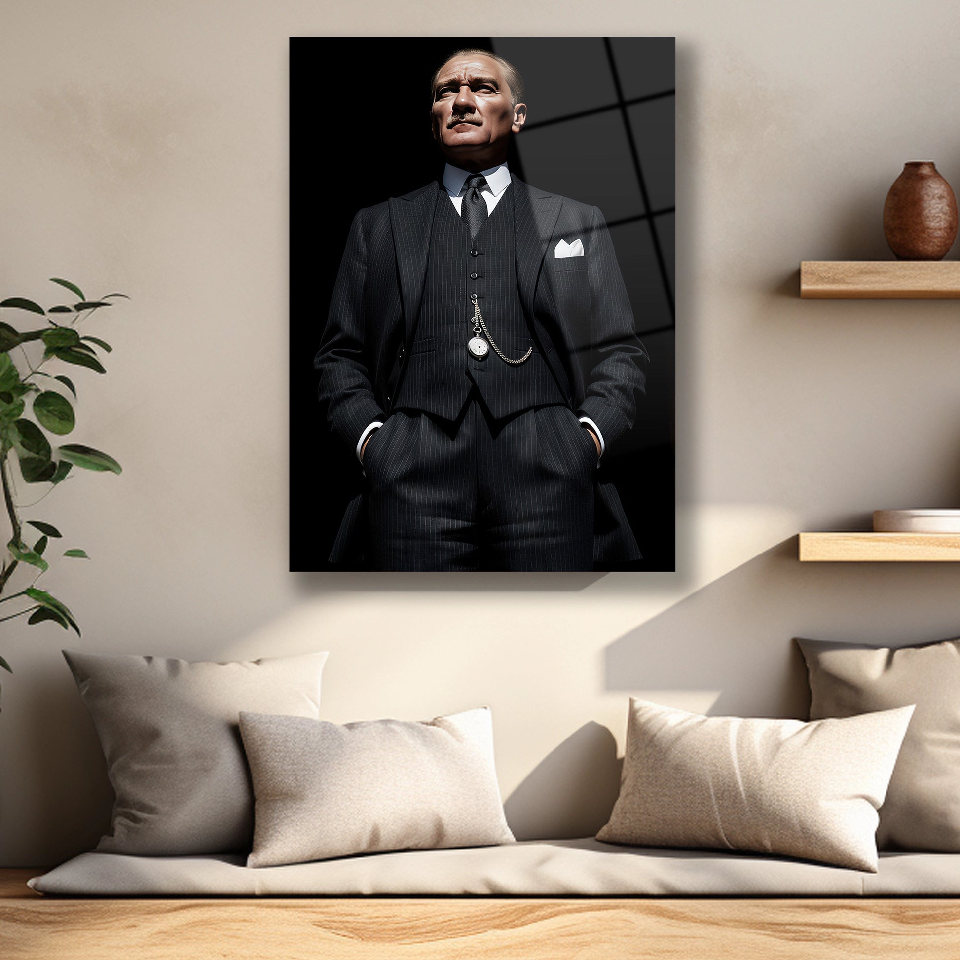 Devrimci Atatürk cam tablo