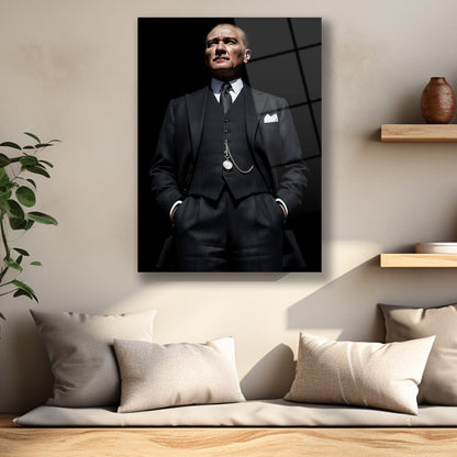 Devrimci Atatürk cam tablo