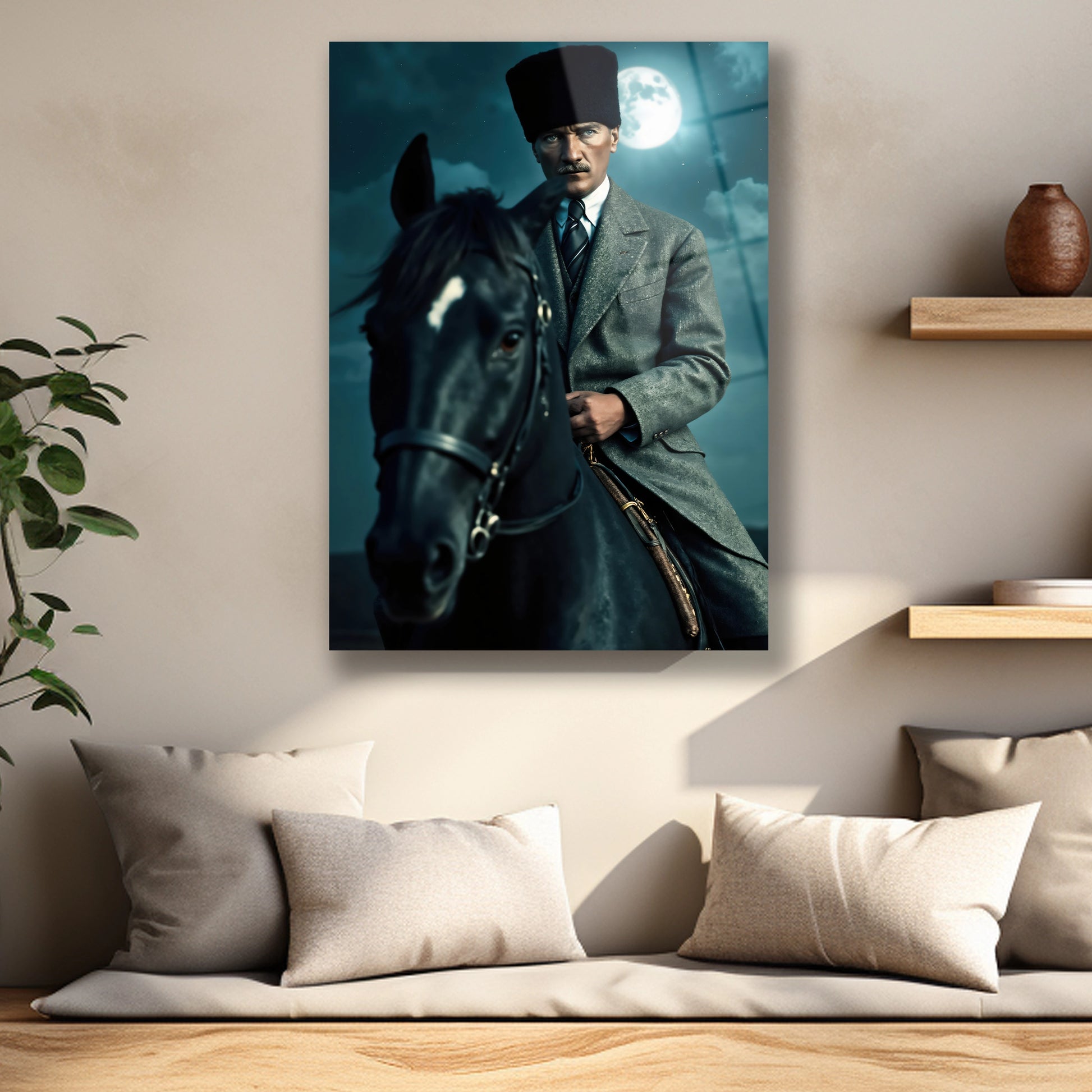 yapay zeka ile yapılmış atatürk cam tablosu