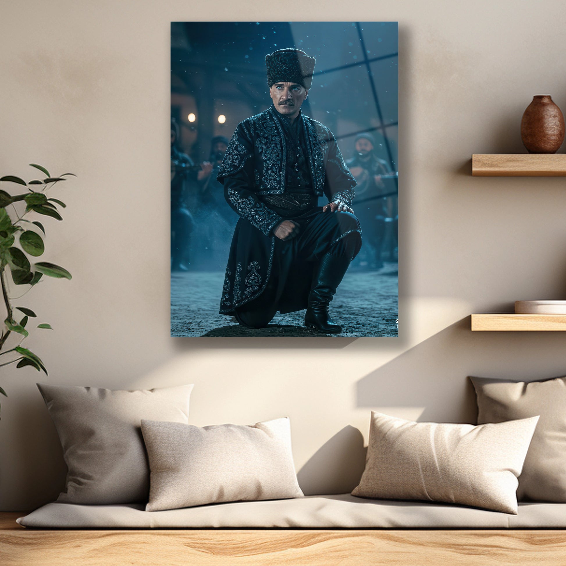 Ege'nin zeybek ruhu cam tablo